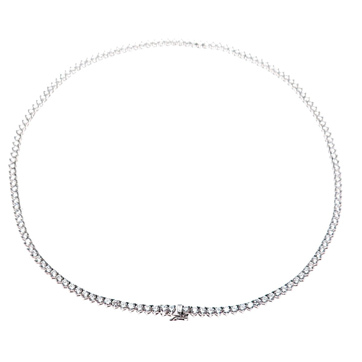 925 Sterling Silver Round-Cut C Z Tennis Chain Necklace 18"