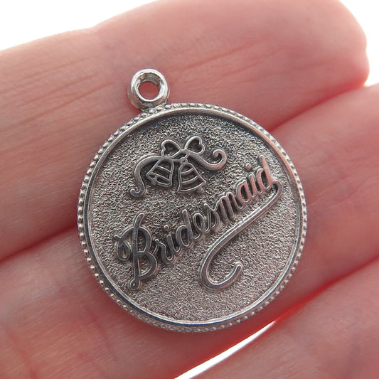 J.M. FISHER 925 Sterling Silver Vintage Bridesmaid Minimalist Charm Pendant
