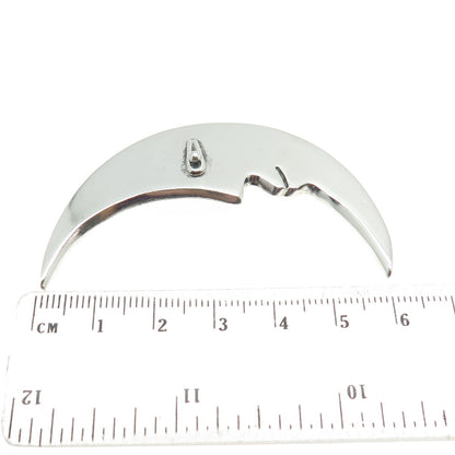 925 Sterling Silver Vintage Mexico Crescent Man in the Moon Pin Brooch