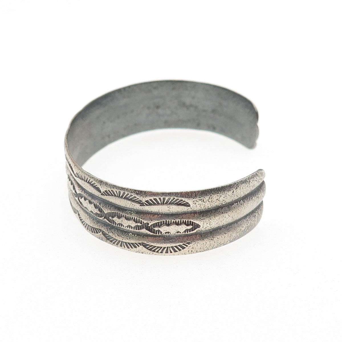 Old Pawn 925 Sterling Silver Vintage Southwestern Adjustable Cuff Bracelet 6.5"