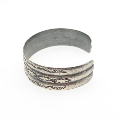 Old Pawn 925 Sterling Silver Vintage Southwestern Adjustable Cuff Bracelet 6.5"