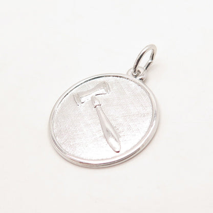 925 Sterling Silver Vintage Judge's Hammer Charm Pendant