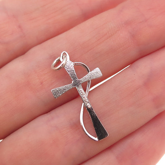 Princess Pride 925 Sterling Silver Vintage C Z Cross Charm Pendant