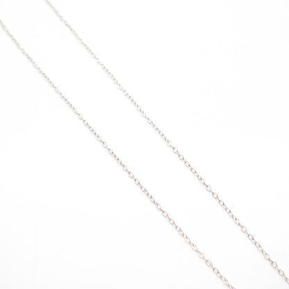 925 Sterling Silver Real Blue Topaz Gem & C Z Key Rolo Chain Necklace 18"