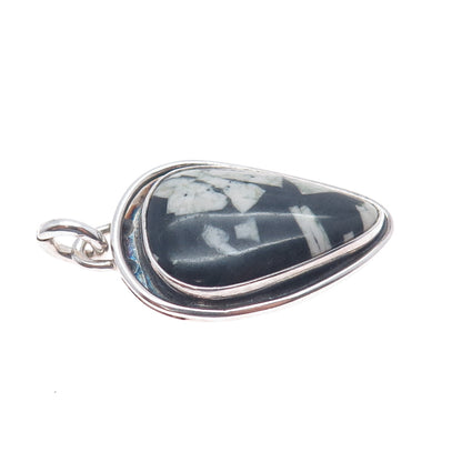 Old Pawn Sterling Silver Vintage Southwestern Buffalo Turquoise Tribal Pendant