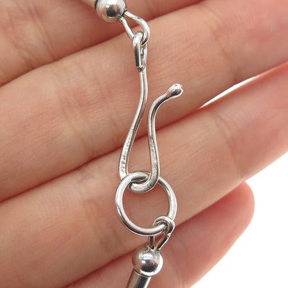 Old Pawn Navajo Sterling Silver Vintage Southwestern Beaded Chain Necklace 16"