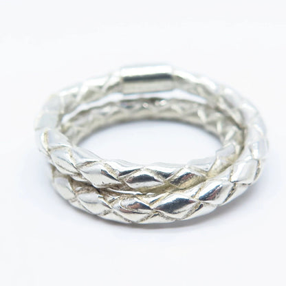 925 Sterling Silver Vintage Double Interlocked Ring Size 8.75