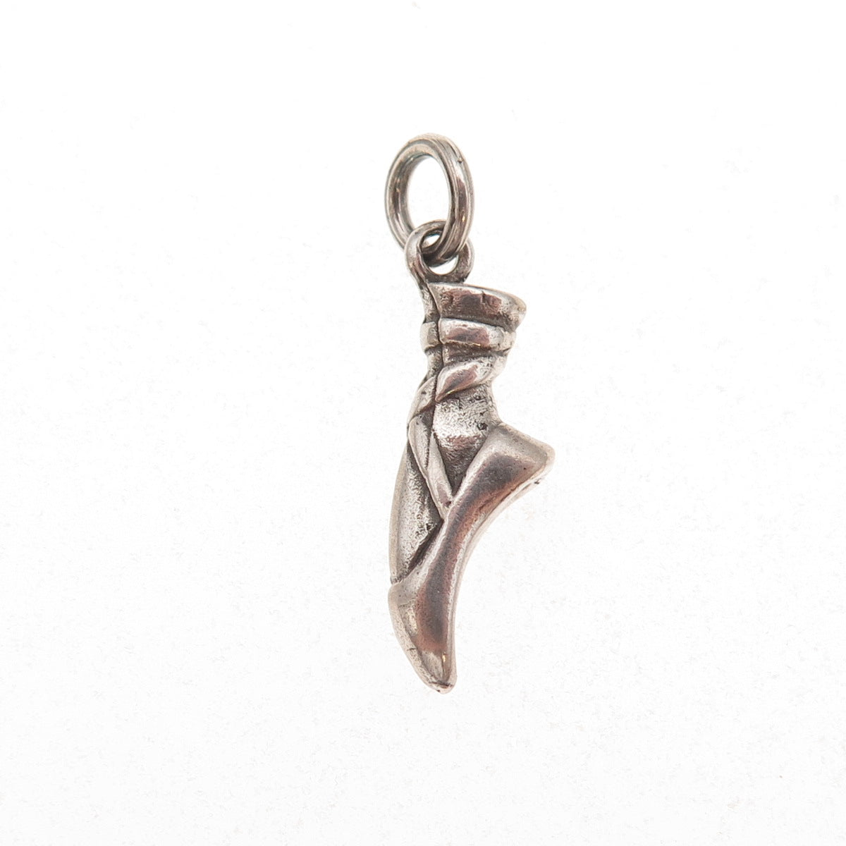 925 Sterling Silver Vintage Ballerina Oxidized 3D Charm Pendant