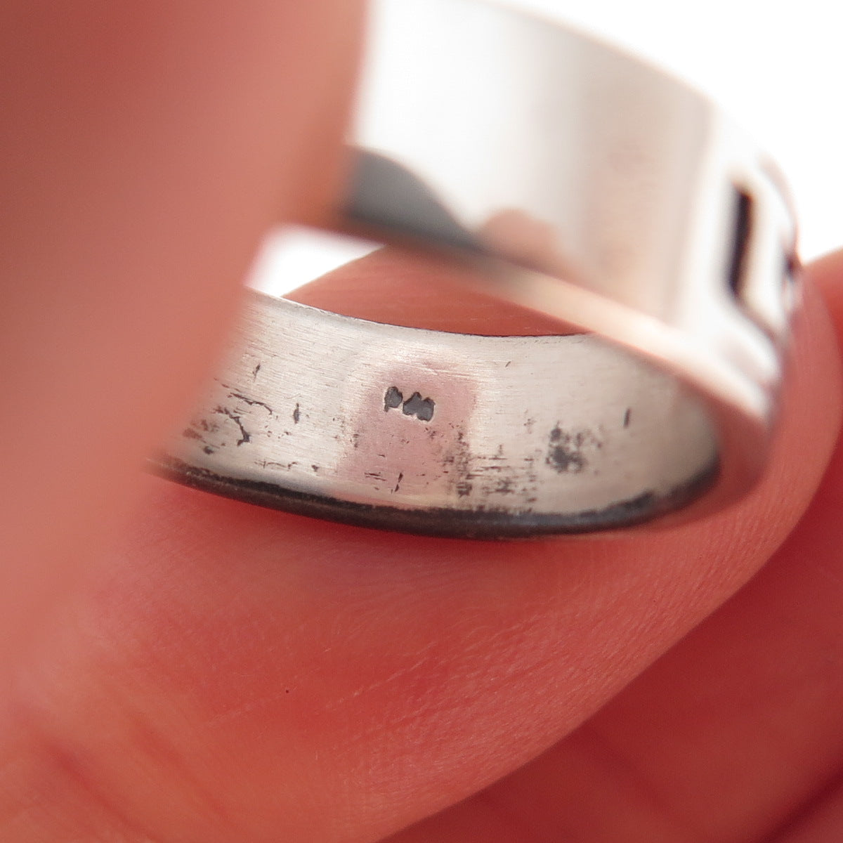925 Sterling Silver Vintage Greek Maze Oxidized Band Ring Size 8.25