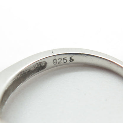 925 Sterling Silver Real Round-Cut Diamond Accent Heart Love Ring Size 7