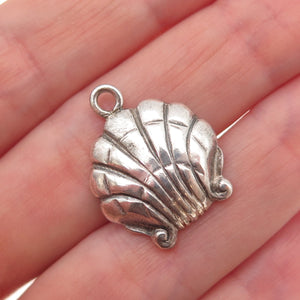 Carl Poul Petersen 925 Sterling Silver Antique Art Deco Seashell Charm Pendant