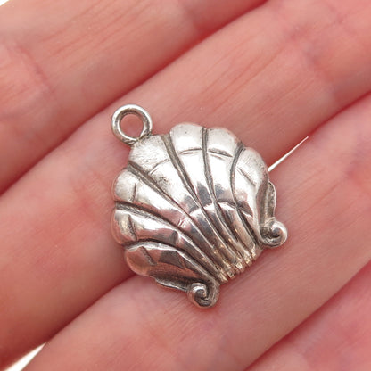 Carl Poul Petersen 925 Sterling Silver Antique Art Deco Seashell Charm Pendant