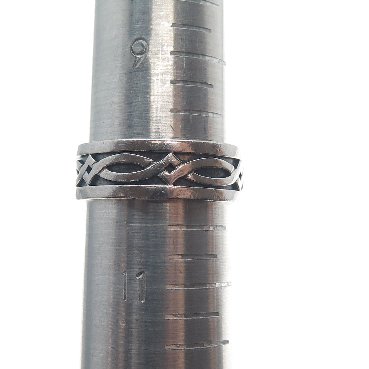 925 Sterling Silver Vintage Celtic Knot Band Ring Size 10.25