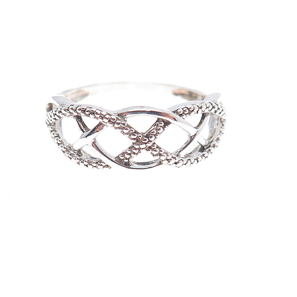 RJ GRAZIANO 925 Sterling Silver Vintage Infinity Woven Ring Size 8