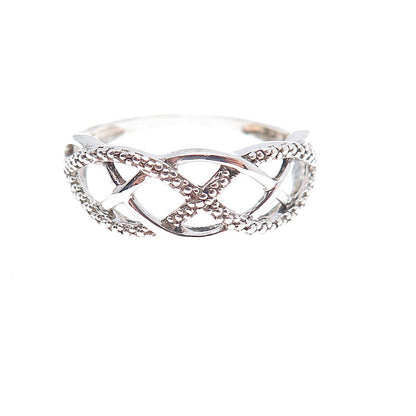 RJ GRAZIANO 925 Sterling Silver Vintage Infinity Woven Ring Size 8