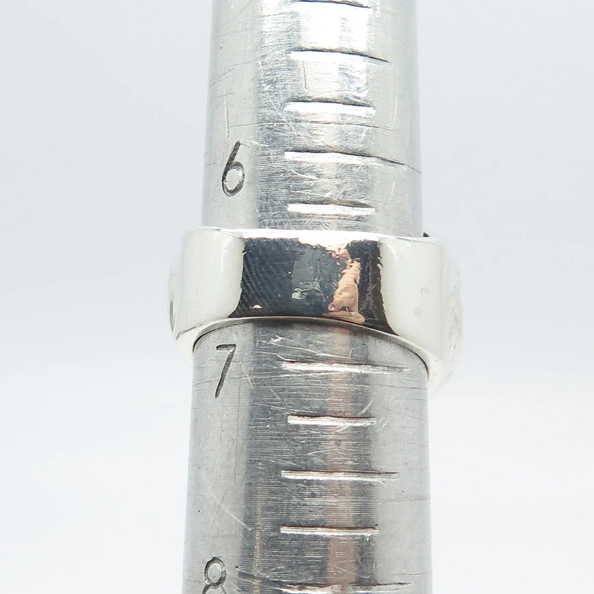 925 Sterling Silver Vintage Mexico Ribbed Ring Size 6.75