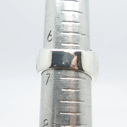 925 Sterling Silver Vintage Mexico Ribbed Ring Size 6.75
