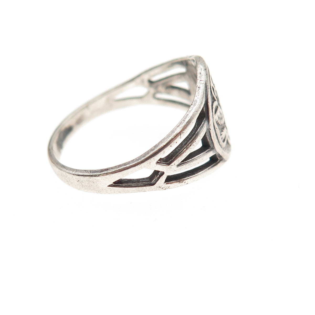 Ostby & Barton 925 Sterling Silver Vintage Girl Scout Oxidized Ring Size 5
