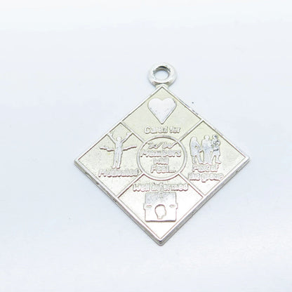 925 Sterling Silver Vintage "Members Will Feel" Inspirational Pendant