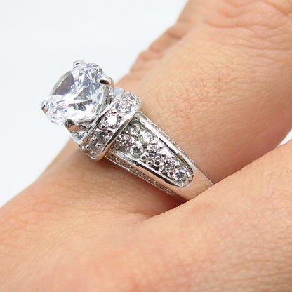 925 Sterling Silver SETA Round-Cut C Z Ring Size 9.25
