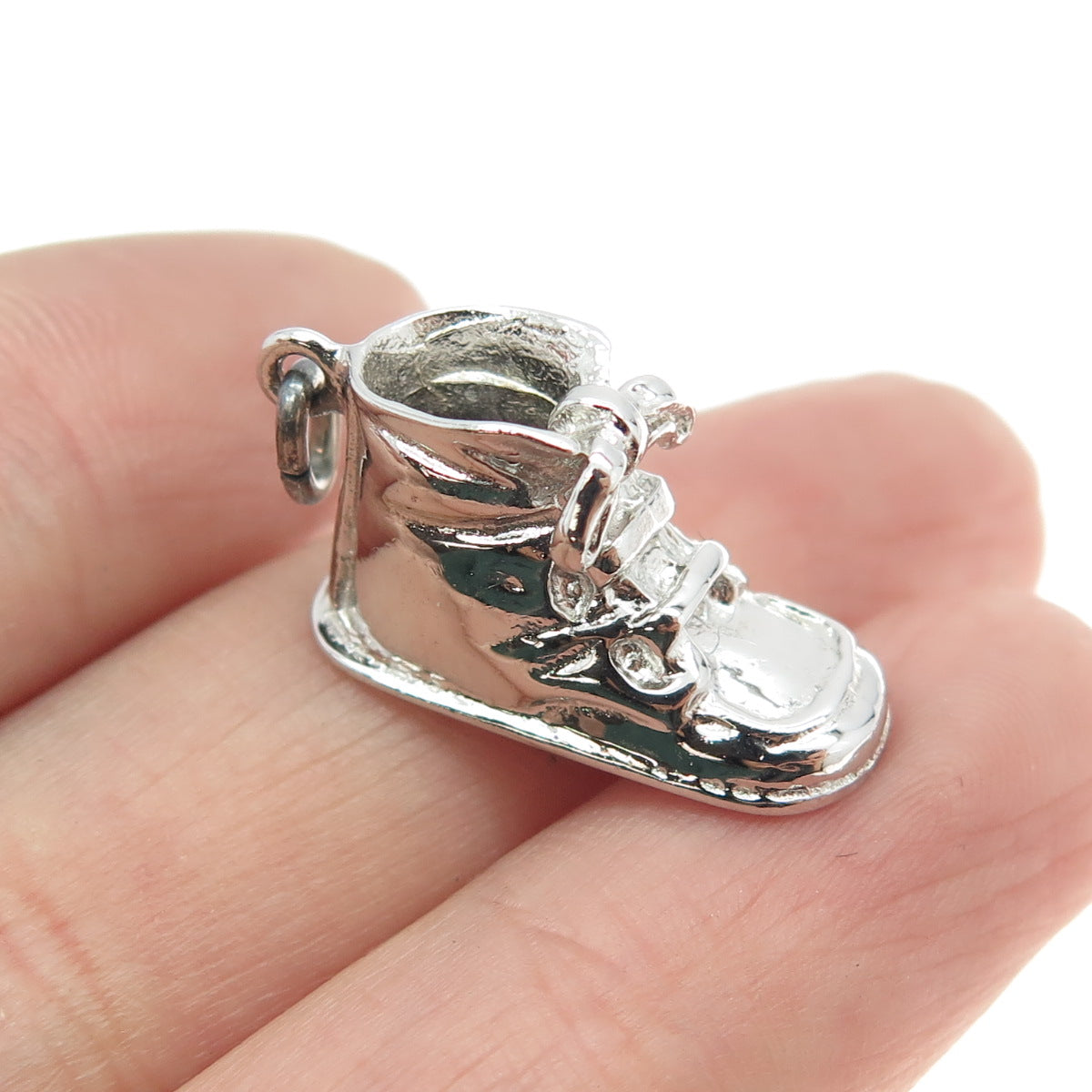 WELLS 925 Sterling Silver Antique Art Deco Boot Charm Pendant