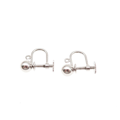 925 Sterling Silver Antique Art Deco Charm Holder Screw Back Earrings