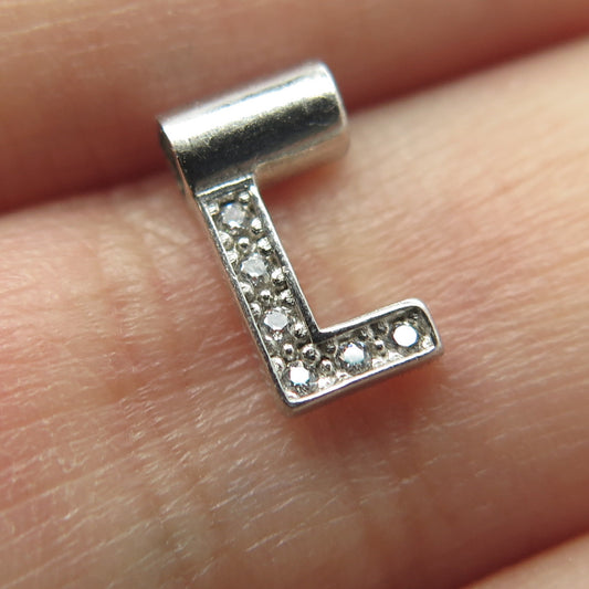 NOMINATION Italy 925 Sterling Silver C Z Letter "L" SeiMia Pendant