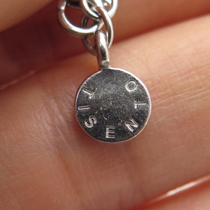 TI SENTO 925 Sterling Silver Roman Glass & C Z Cable Chain Necklace 16-18"