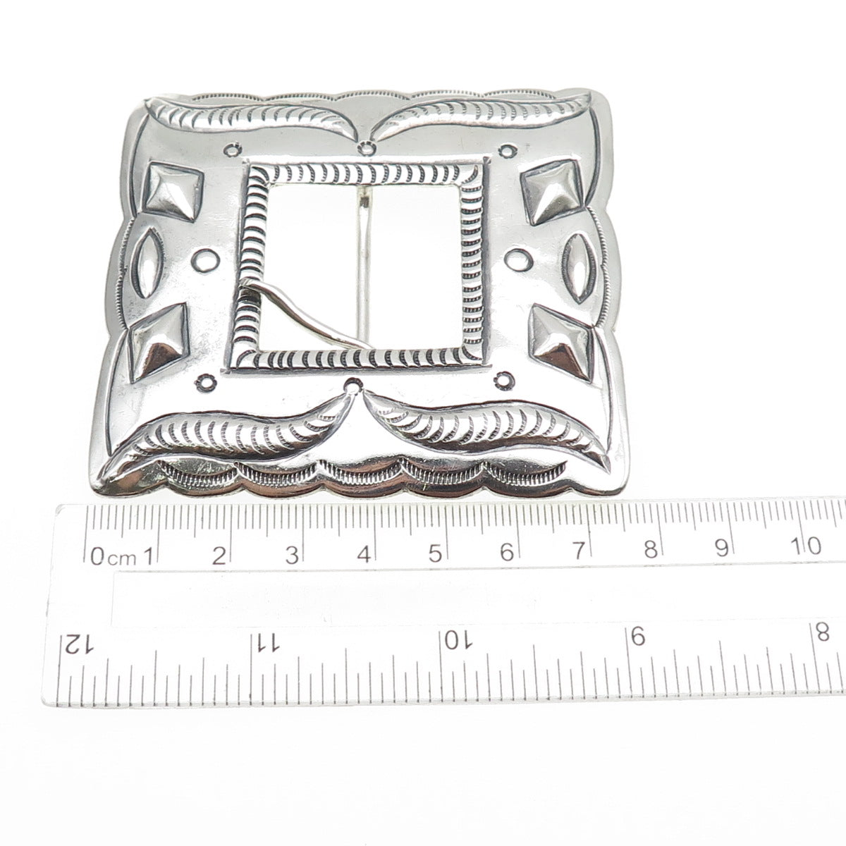 Terry Williams Navajo Old Pawn Sterling Silver Vintage Southwestern Belt Buckle