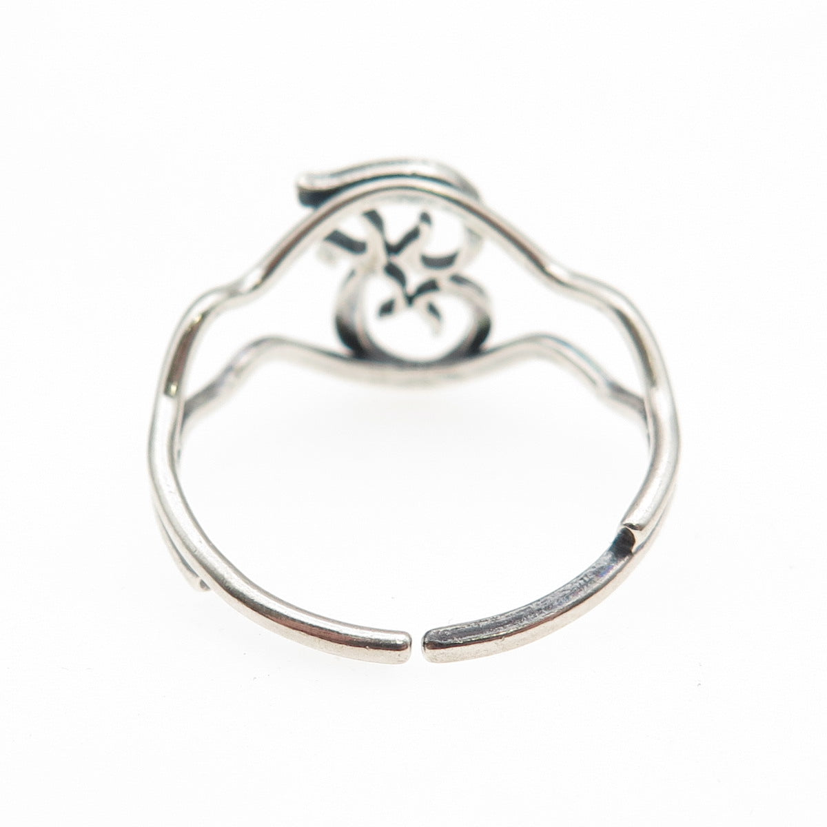 BEAU 925 Sterling Silver Vintage Letter F Initial Adjustable Ring Size 8.5