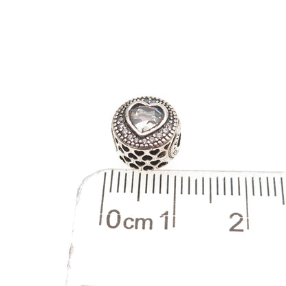 Pandora 925 Sterling Silver C Z Essence Passion Heart Slide Bead Charm