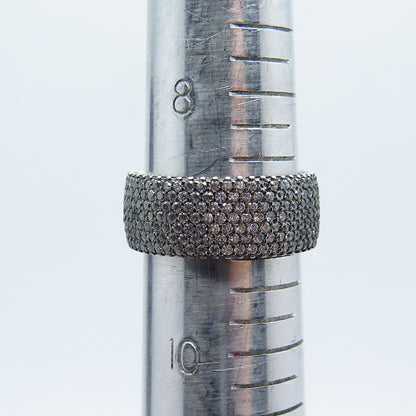 925 Sterling Silver C Z Band Ring Size 9.25