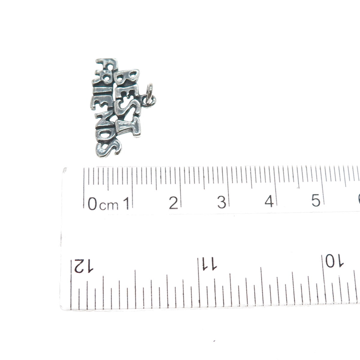 SUNDANCER 925 Sterling Silver Vintage Best Friends Oxidized Charm Pendant