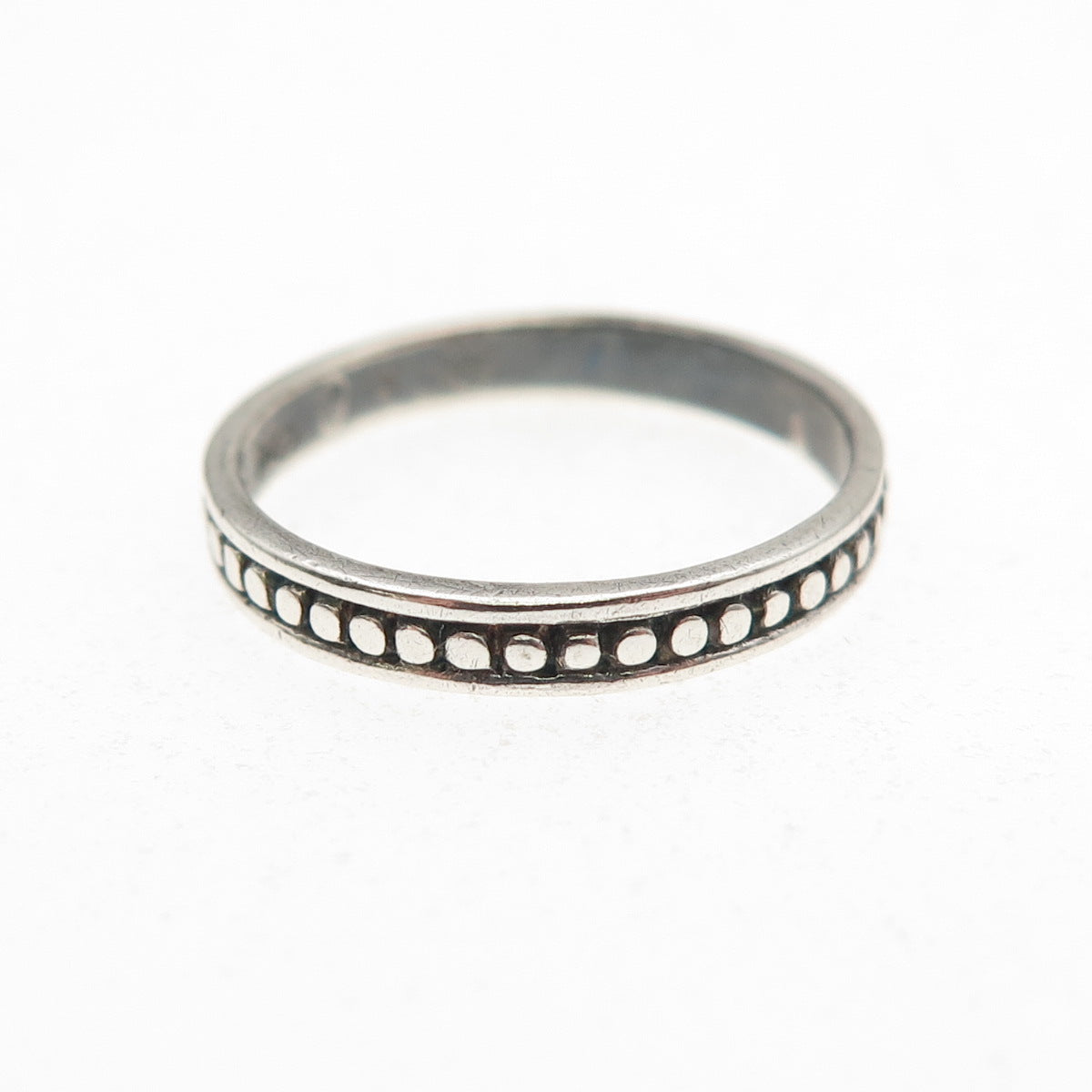 Charles Winston 925 Sterling Silver Vintage Dotted Oxidized Band Ring Size 5