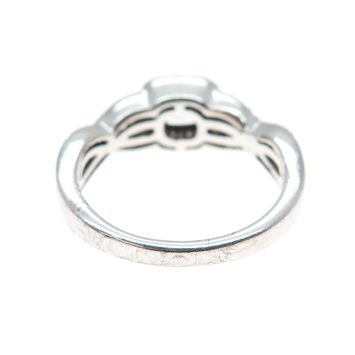 925 Sterling Silver Real Round-Cut Diamond Infinity Promise Ring Size 7