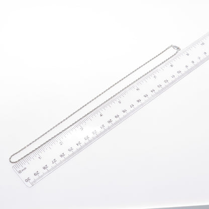 925 Sterling Silver Vintage Italy Twisted Rope Chain Necklace 18"