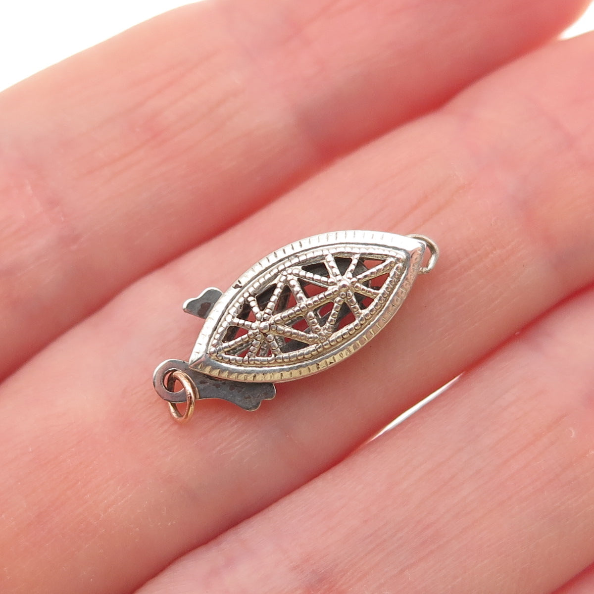 925 Sterling Silver Antique Art Deco Bracelet / Necklace Lock Clasp