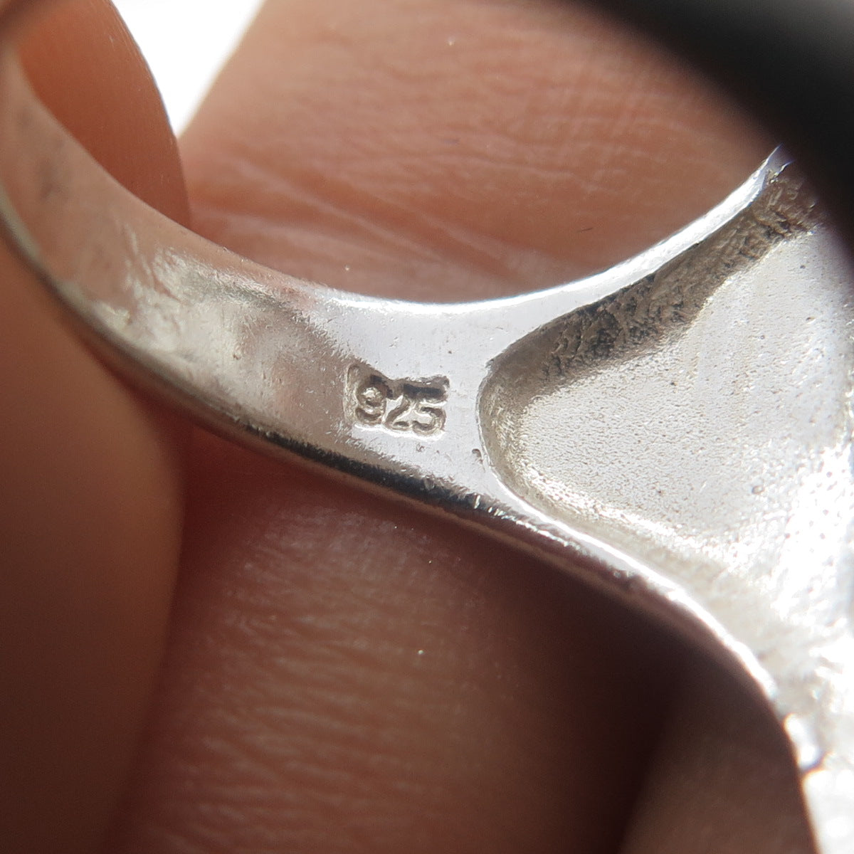 925 Sterling Silver Vintage Modernist Swirl Ring Size 6.25