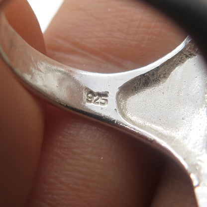 925 Sterling Silver Vintage Modernist Swirl Ring Size 6.25