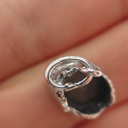 925 Sterling Silver Vintage Rome Colosseum Oxidized Minimalist 3D Charm Pendant