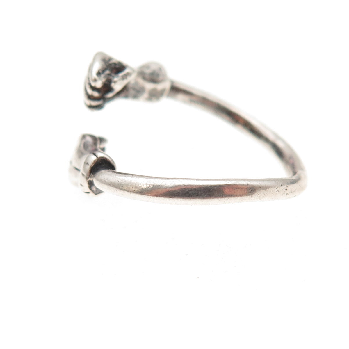 925 Sterling Silver Vintage Fighter Oxidized Adjustable Ring Size 7.25