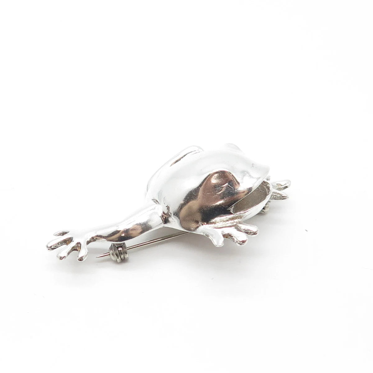 925 Sterling Silver Vintage Mexico Jumping Frog Pin Brooch