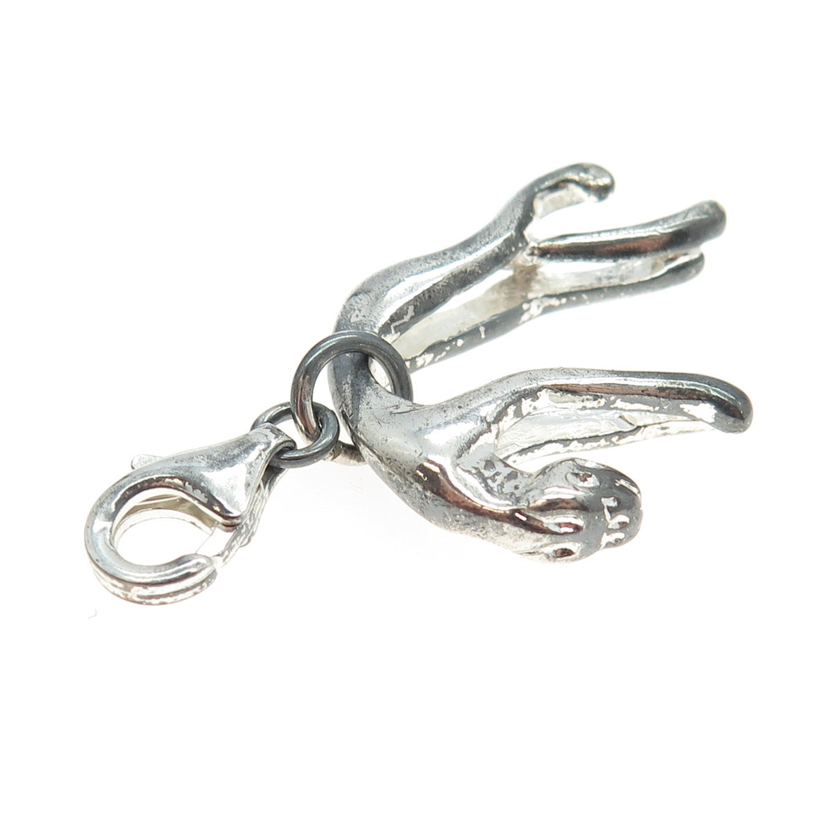 925 Sterling Silver Vintage Panther Lobster Lock Charm Pendant