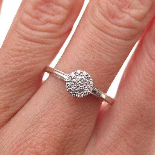 925 Sterling Silver Vintage Round-Cut C Z Save & Protect Orthodox Ring Size 9
