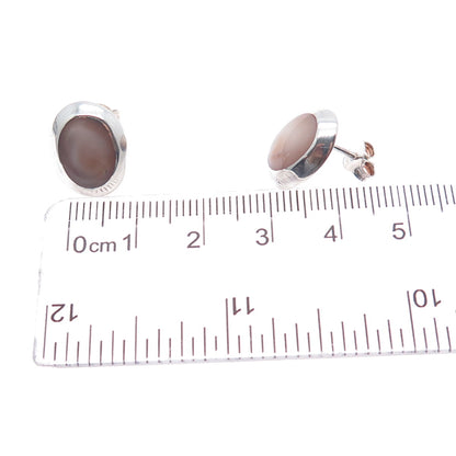 BOMA 925 Sterling Silver Vintage Real MOP Modernist Stud Earrings