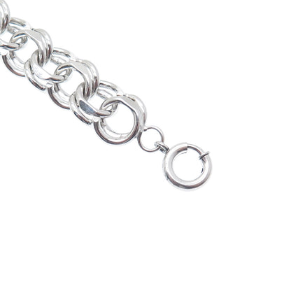 925 Sterling Silver Antique Art Deco Bismark Link Bracelet 7"