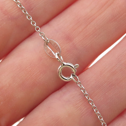 Sun 925 Sterling Silver Real Diamond Infinity Cable Chain Necklace 18"