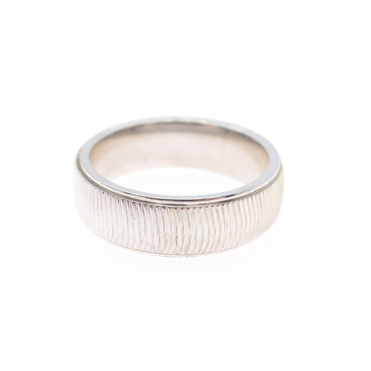 925 Sterling Silver Vintage AGM Ribbed Band Ring Size 7