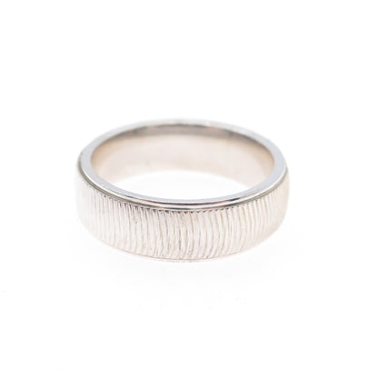 925 Sterling Silver Vintage AGM Ribbed Band Ring Size 7