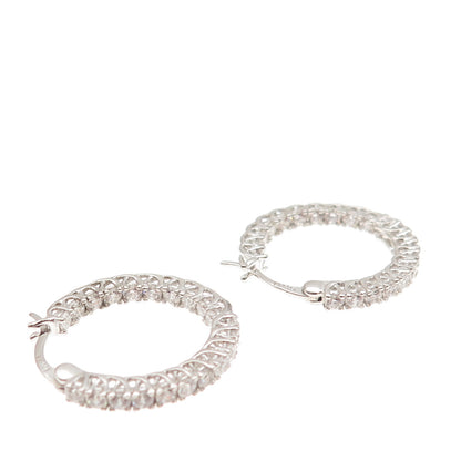 JCL Colleen Lopez 925 Sterling Silver Round-Cut C Z In & Out Hoop Earrings